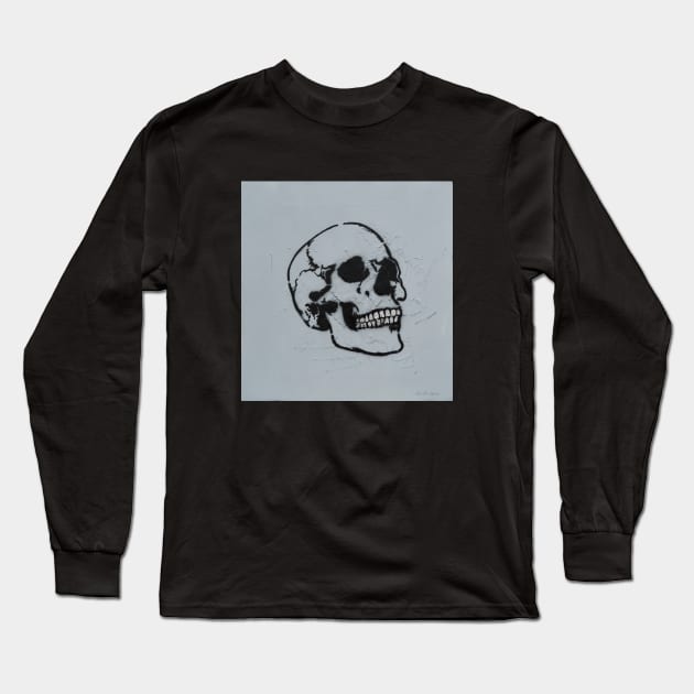 Skull with silver teeth (Skull Spray Art) skull merch Long Sleeve T-Shirt by Dmitry_Buldakov